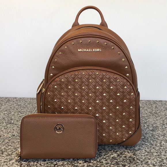 Michael Kors Handbags - 2pc Michael Kors Abbey stud backpack phone wallet